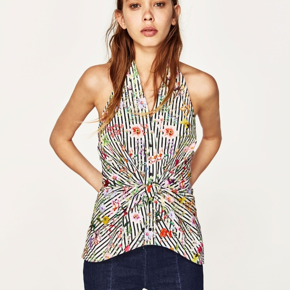 Zara floral halter top